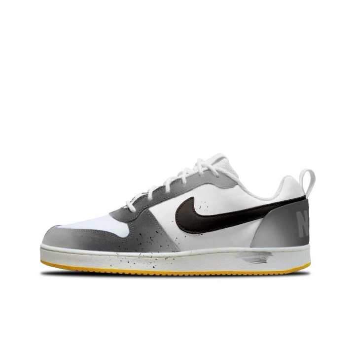 Nike Nike Court Borough Mist Stream Trace Leather Cushioning, Wear Resistant Low top Skateboard Shoes Unisex Black Gray