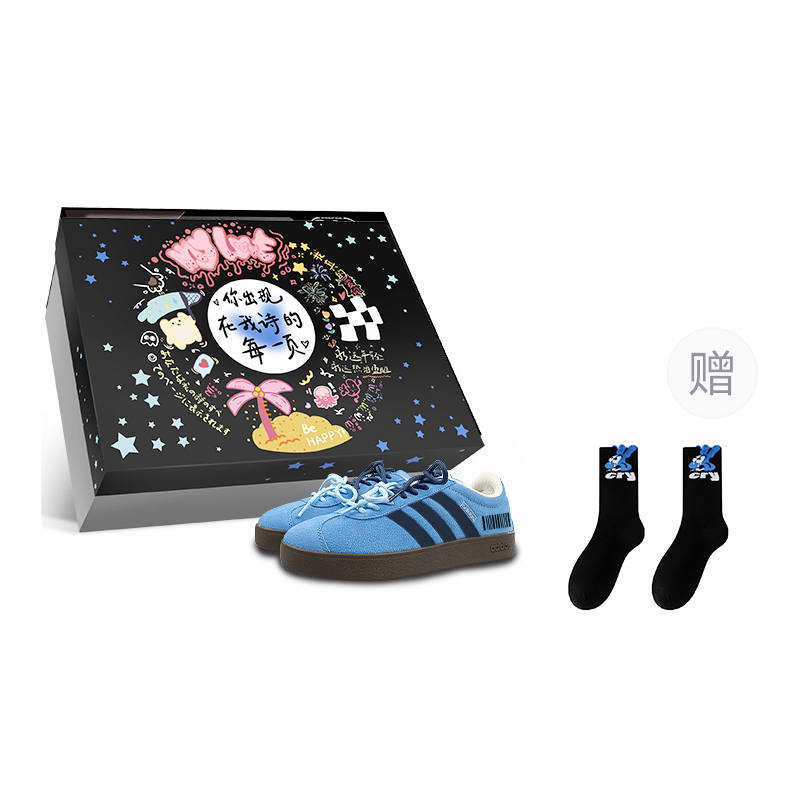 Adidas Adidas Vl Court Quick Dry Impact Resistance Low top Skateboard Shoes Unisex Blue