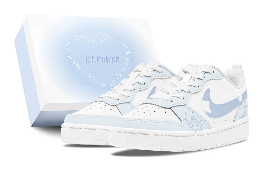 Nike Nike Court Borough Dream Blue Star Light, Couple's, Refreshing, Sweet Style, Cute, Girly Abrasion Resistant