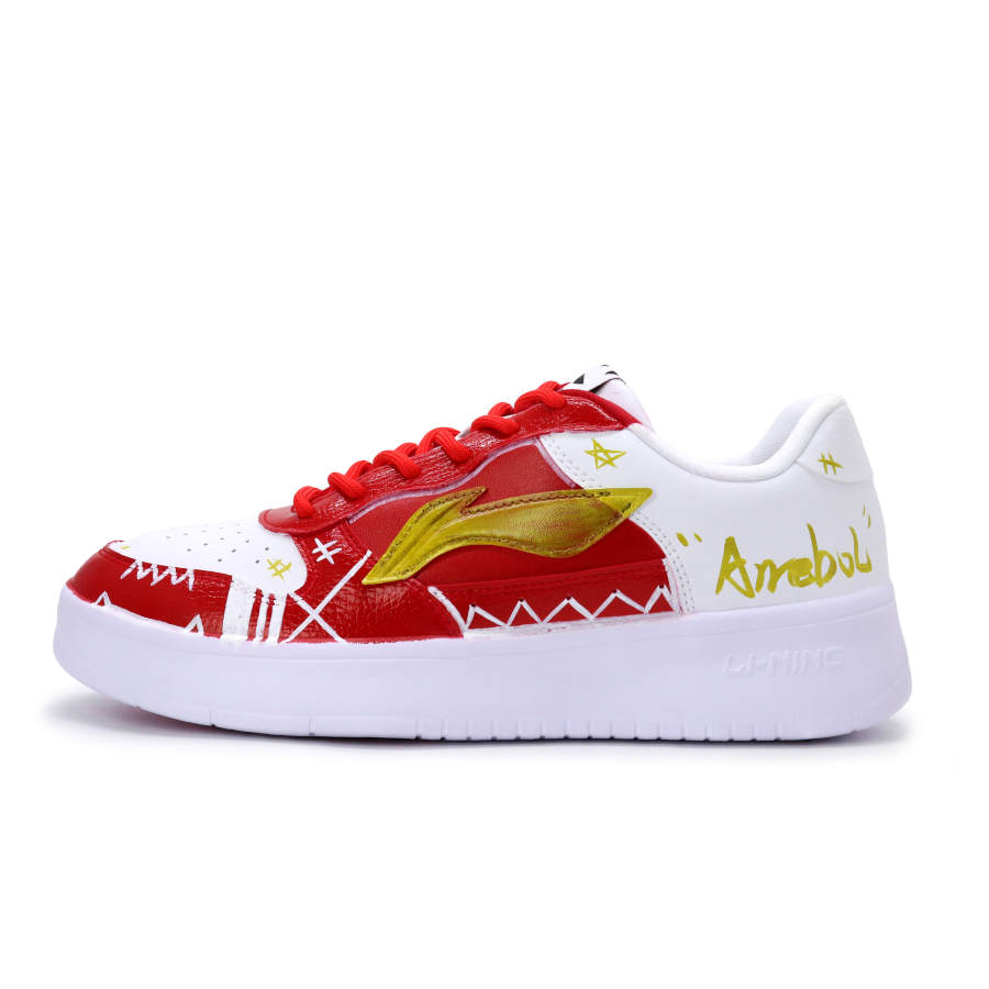 Li-Ning Li Ning Floating Boat Lightweight And Breathable Low top Skateboard Shoes Unisex Red Yellow White