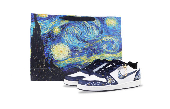 Nike Nike EBERNON Abrasion Resistant Low top Skateboard Shoes Men's Blue