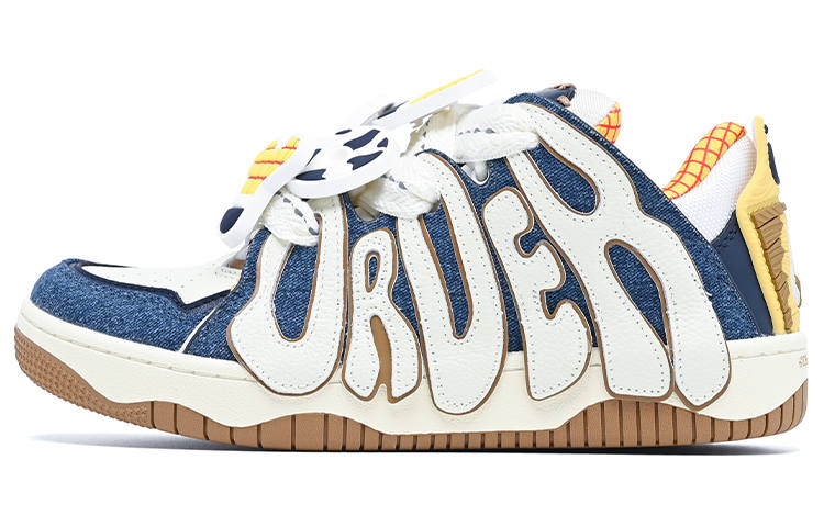 OLD ORDER x Disney Skater 001 Woody Low top Skateboard Shoes Unisex White Blue