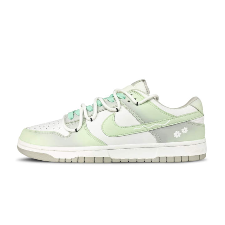 Nike Nike Dunk Flower Language Abrasion Resistant Abrasion Resistant Low top Skateboard Shoes Unisex Turquoise
