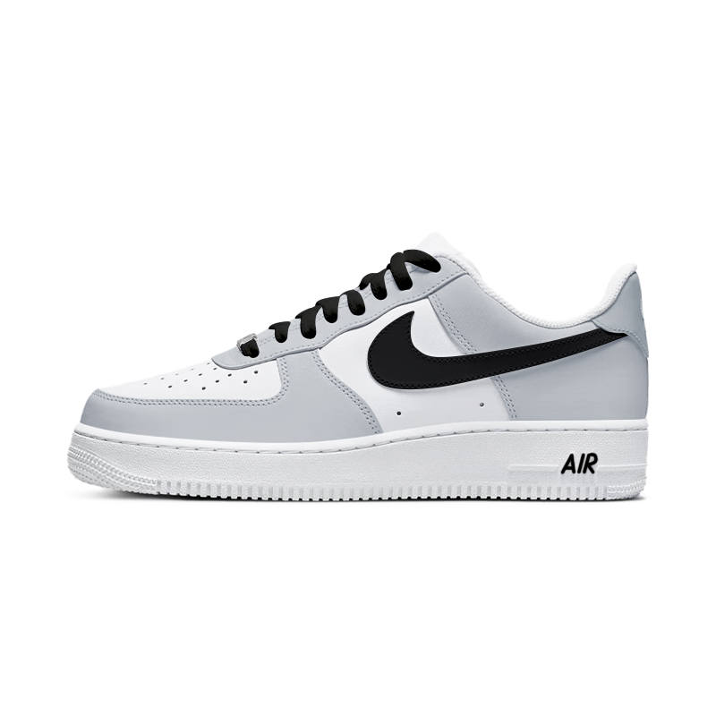 Nike Nike Air Force 1 Slip Resistant Abrasion Resistant Low top Skateboard Shoes Unisex Gray White