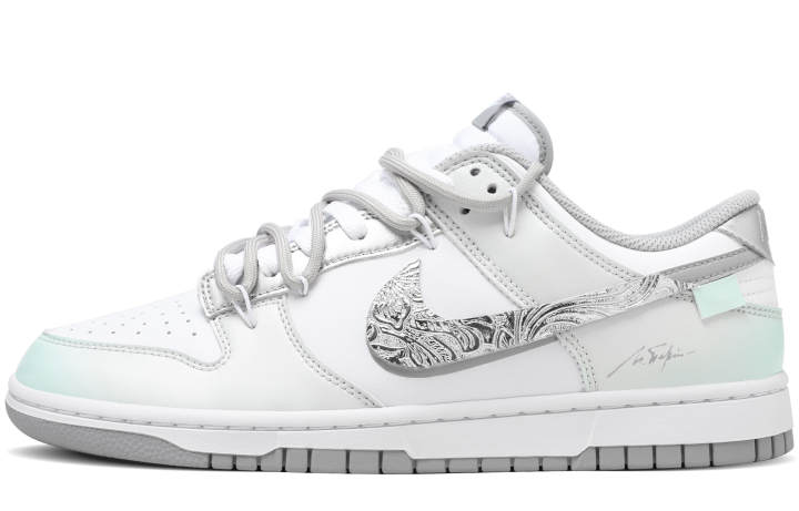 Nike Nike Dunk Breathable Height Increasing Low top Skateboard Shoes Men's Gray White