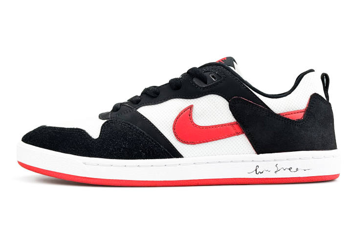 Nike Nike SB Alleyoop Coverage Abrasion Resistant Low top Skateboard Shoes Men's Black White Red
