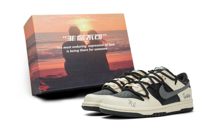 Nike Nike Dunk Abrasion Resistant Abrasion Resistant Low top Skateboard Shoes Unisex Beige Gray Black