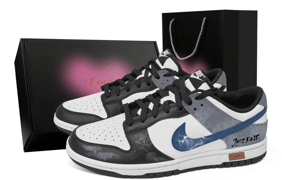 Nike Nike Dunk Solitary Wanderer, Heart Box Abrasion Resistant Low top Skateboard Shoes Unisex Black Gray