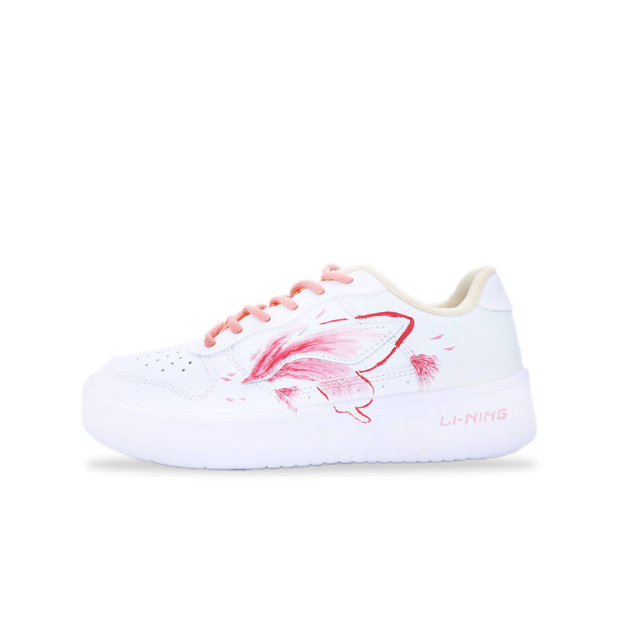 Li-Ning Li Ning Floating Boat Wear resistant And Lightweight Low top Skateboard Shoes Women's White Pink