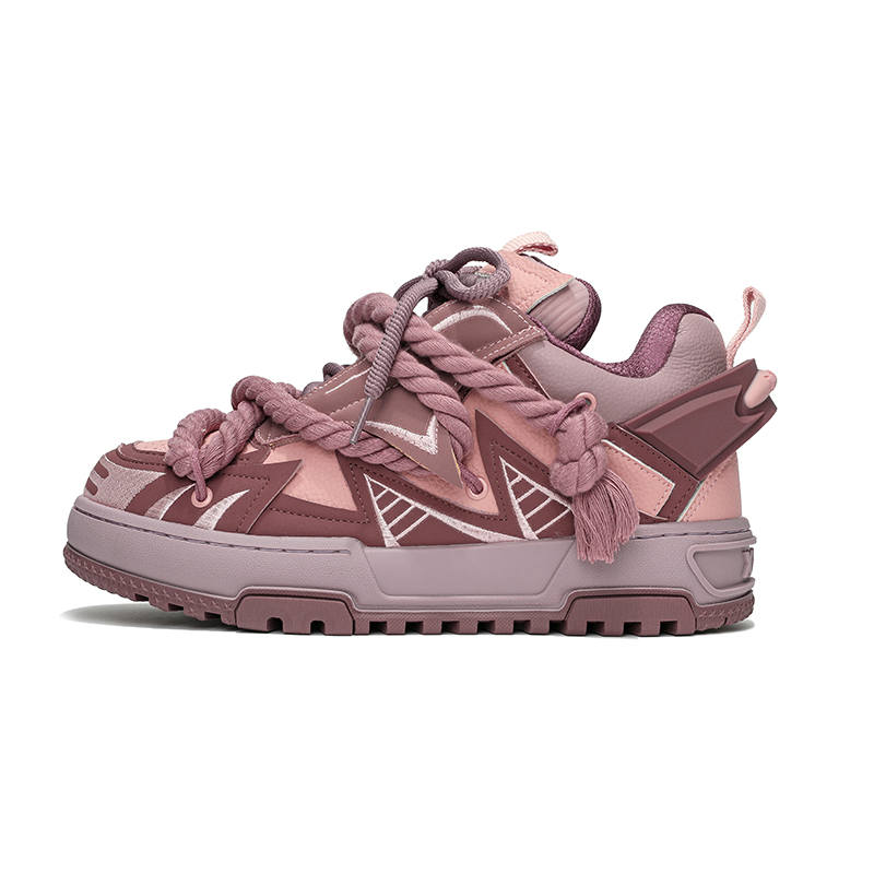 X·LUN Ice And Fire Standoff Collection Height Increasing Slip Resistant Low top Skateboard Shoes Unisex Purple