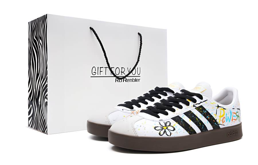 Adidas Neo VL Court 2.0 Low top Skateboard Shoes Unisex White Gray