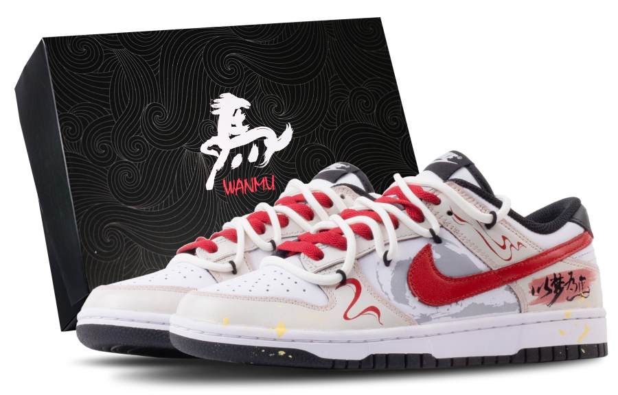 Nike Nike Dunk Dream As A Horse Abrasion Resistant Balance Low top Skateboard Shoes Women's White Red