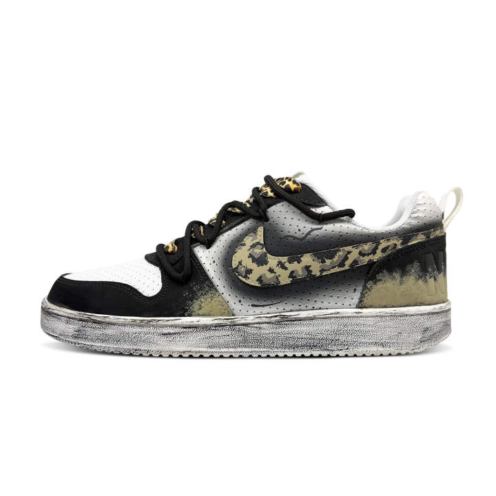 Nike Nike Court Borough Golden Leopard Low top Skateboard Shoes Men's Black White