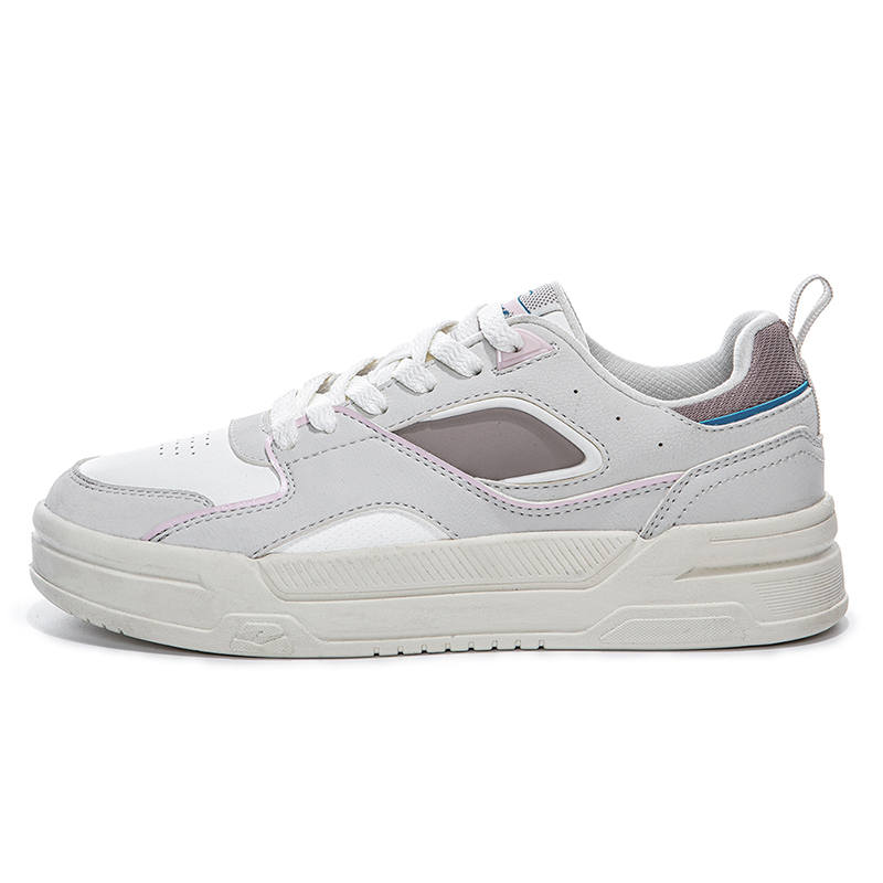 Erke Abrasion Resistant Breathable Low top Skateboard Shoes Women's White Purple Gray