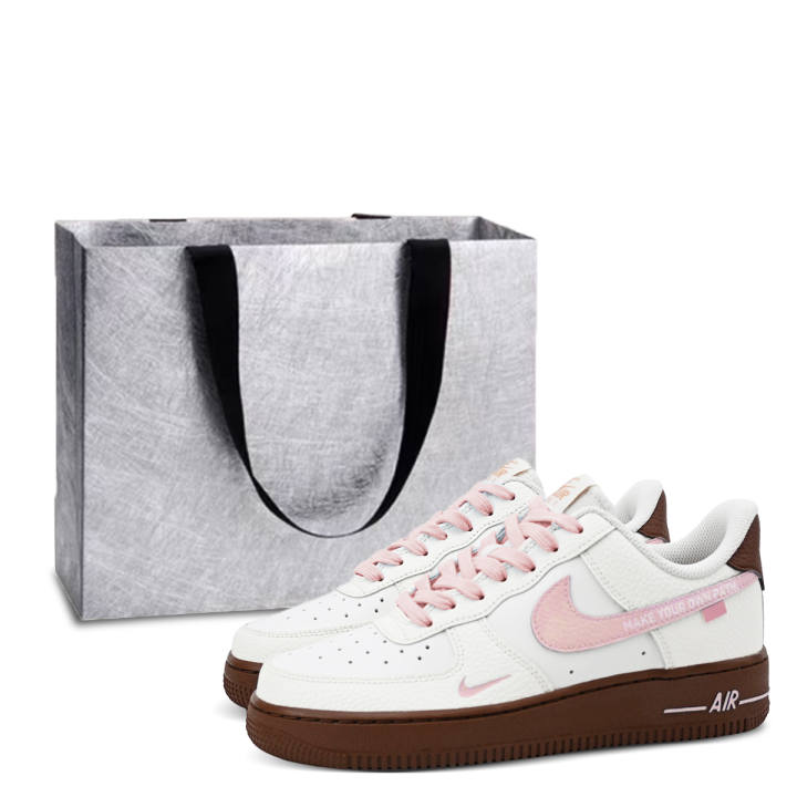 Nike Nike Air Force 1 Abrasion Resistant Low top Skateboard Shoes Women's Pink White