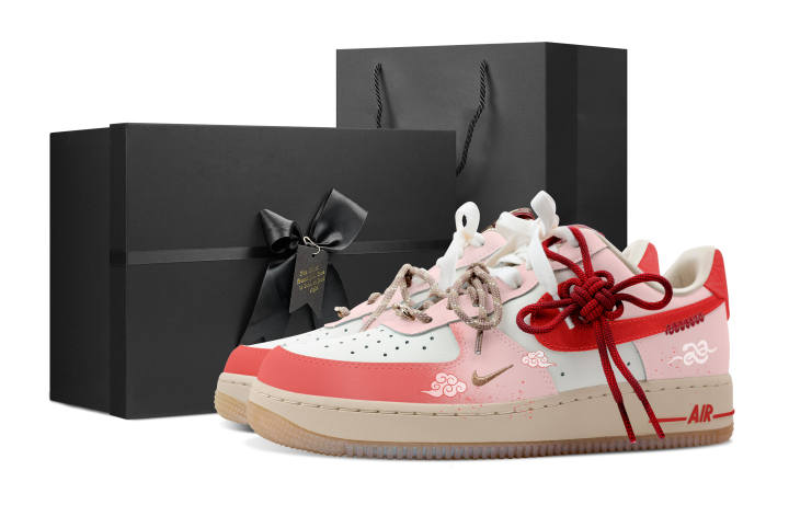 Nike Nike Air Force 1 Slip Resistant Abrasion Resistant Low top Skateboard Shoes Women's Pink
