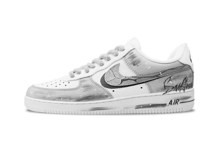 Nike Nike Air Force 1 Time Sequence Lightning Abrasion Resistant Low top Skateboard Shoes Unisex Light Gray