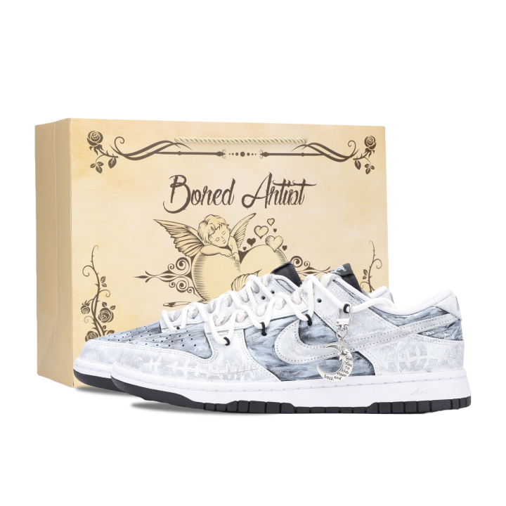 Nike Nike Dunk Flooded By The Moon, Cretaceous Abrasion Resistant Low top Skateboard Shoes Unisex Light Gray