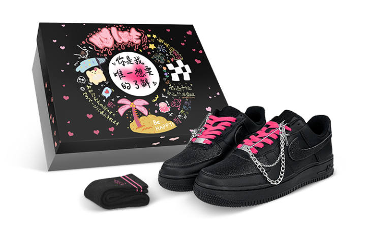 Nike Nike Air Force 1 Low 07 Air Force 1 Low top Skateboard Shoes Men's Black Pink