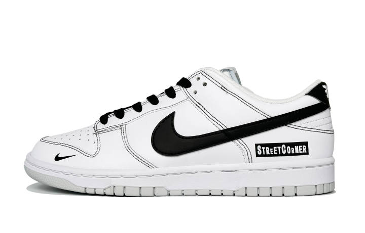 Nike Nike Dunk Street Sewing Thread Abrasion Resistant Slip Resistant Low top Skateboard Shoes Unisex Black White