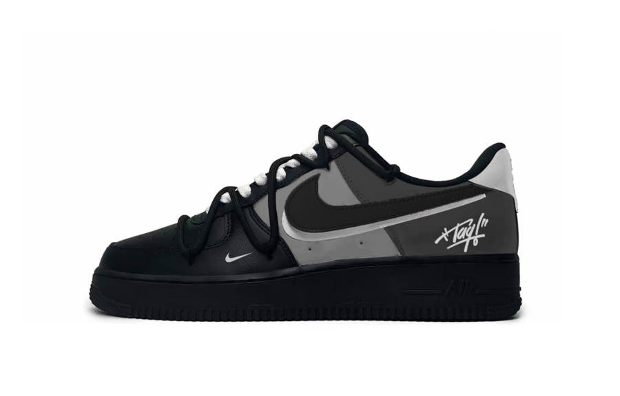 Nike Nike Air Force 1 Gray Track Slip Resistant Abrasion Resistant Low top Skateboard Shoes Unisex Black Gray