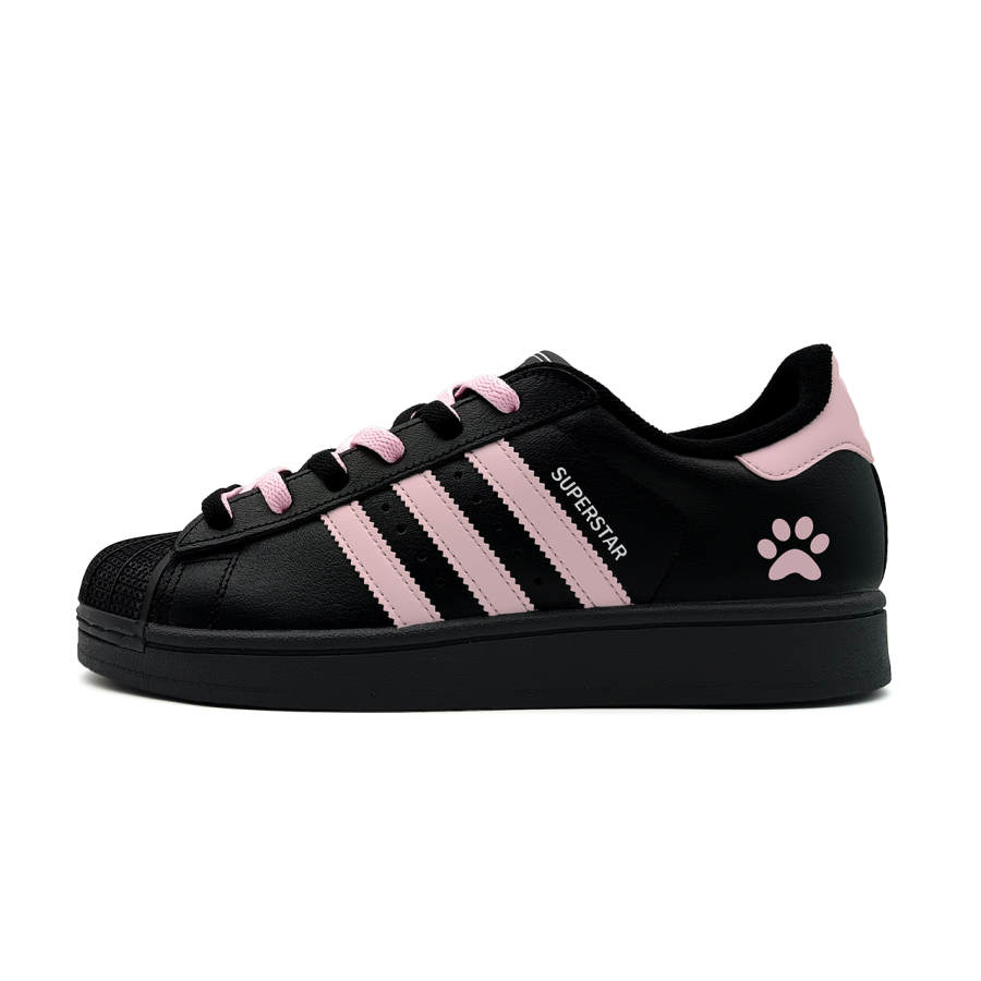 Adidas Originals Superstar 2 Slip Resistant Low top Skateboard Shoes Women's Black Pink