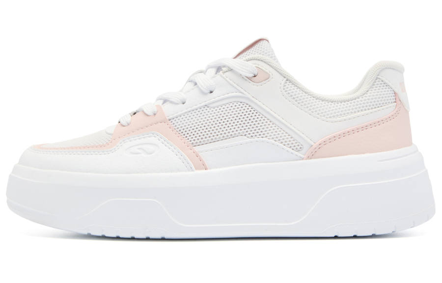 QIAODAN Slip Resistant Abrasion Resistant Low top Skateboard Shoes Women's White Pink