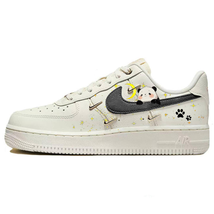 Nike Nike Air Force 1 Sparkling Starlight, Moonlight Panda Slip Resistant Low top Skateboard Shoes Women's White