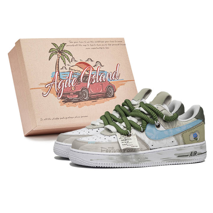 Nike Nike Air Force 1 Lively Island, Box, Newborn Abrasion Resistant Abrasion Resistant Low top Skateboard Shoes Men's