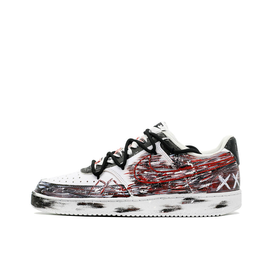 Nike Nike Court Vision Slip Resistant Abrasion Resistant Low top Skateboard Shoes Men's Black Red