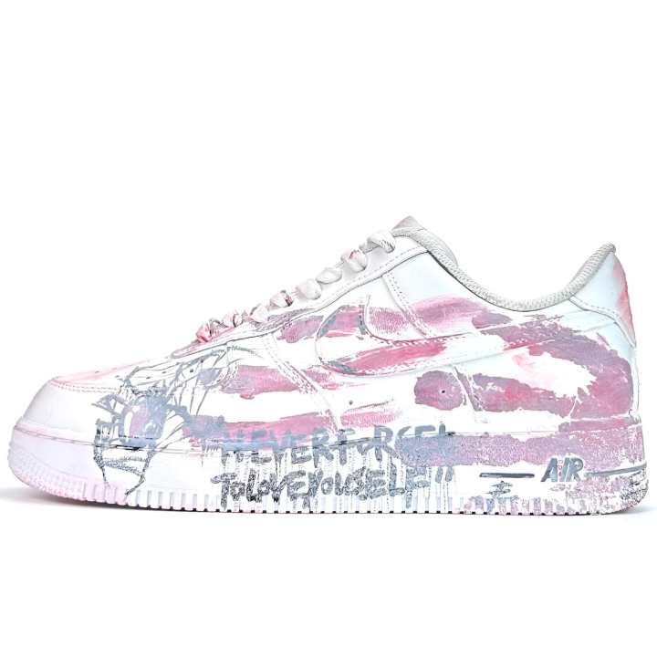 Nike Nike Air Force 1 Red White Facial Design Cushioning Abrasion Resistant Cushioning, Wear Resistant Low top