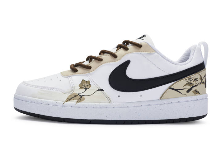 Nike Nike Court Borough 811 Manufacturing, Ink Begonia, Versatile Trendy Low top Skateboard Shoes GS White Yellow