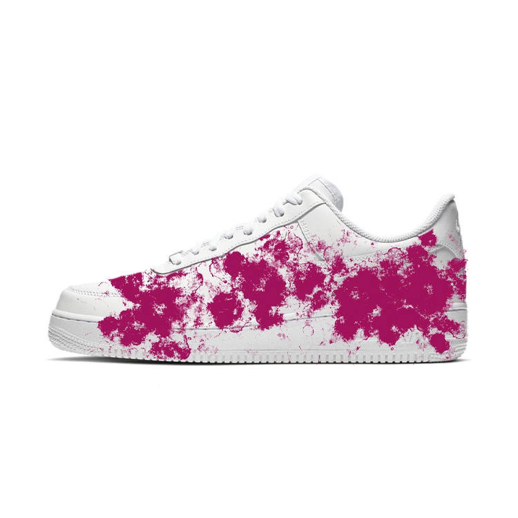 Nike Nike Air Force 1 07 Floral Leather Low top Skateboard Shoes Men's Pink White