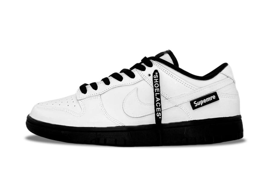 Nike Nike Dunk White Blade Wear resistant And Lightweight Low top Skateboard Shoes Unisex Black White