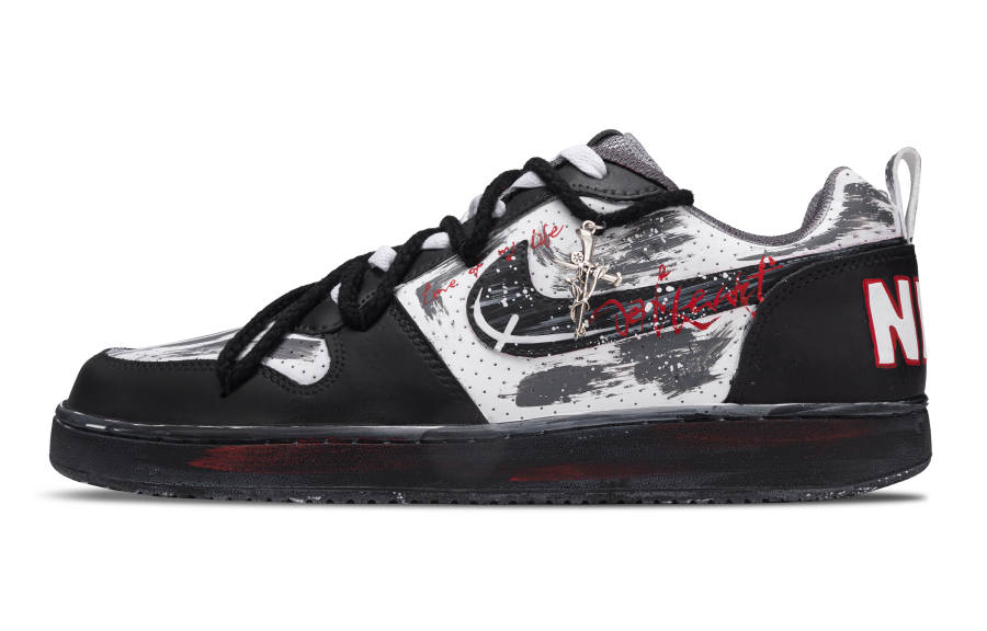 Nike Nike Court Borough Obsidian Leather Abrasion Resistant Abrasion Resistant Low top Skateboard Shoes Men's Black
