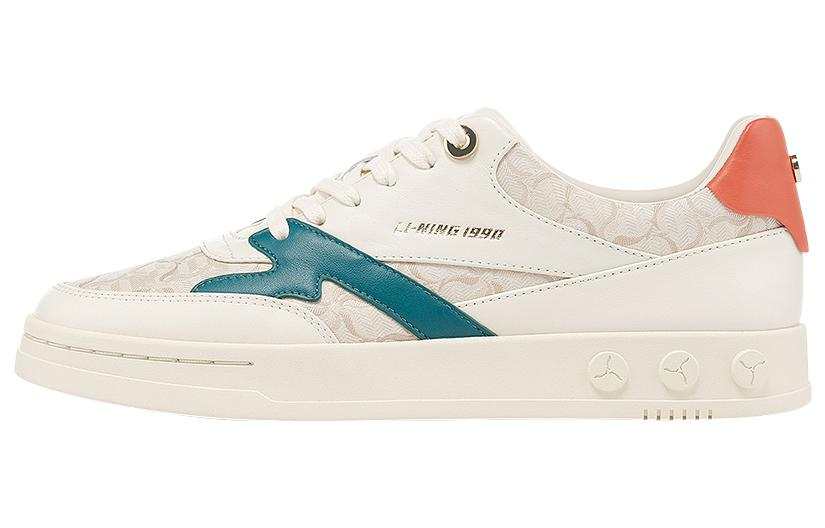 LI-NING 1990 LI NING 1990 Cushioning Low top Skateboard Shoes Women's White Green