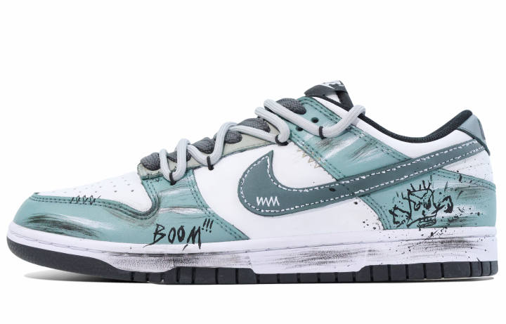 Nike Nike Dunk Synthetic Leather Breathable Low top Skateboard Shoes Unisex Cyan