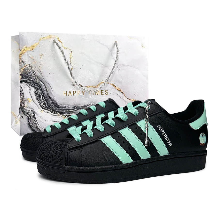 Adidas Originals Superstar 2 Green Grape Low top Skateboard Shoes Unisex Black Green
