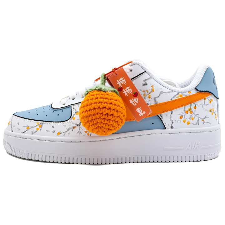 Nike Nike Air Force 1 Thermal Coverage Low top Skateboard Shoes Unisex Orange Blue