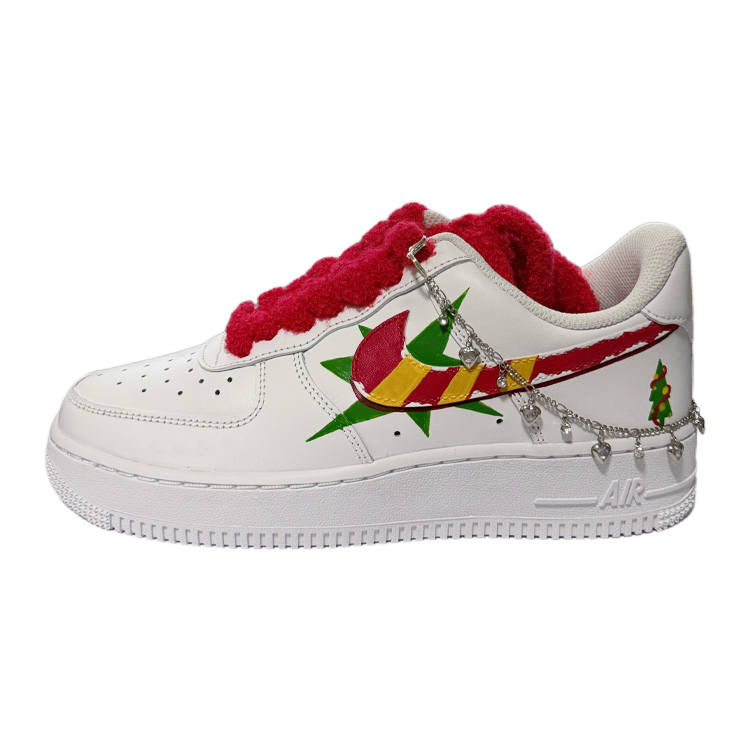 Nike Nike Air Force 1 Lucky Star Leather Low top Skateboard Shoes Men's White Red Yellow