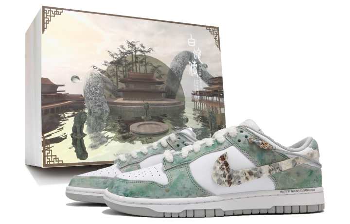 Nike Nike Dunk Cushioning, Wear Resistant Low top Skateboard Shoes Unisex White Green