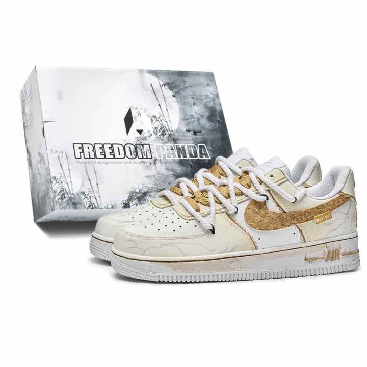 Nike Nike Air Force 1 Free Panda, Box, Heartwarming Latte Cushioning Abrasion Resistant Cushioning, Wear Resistant Low top