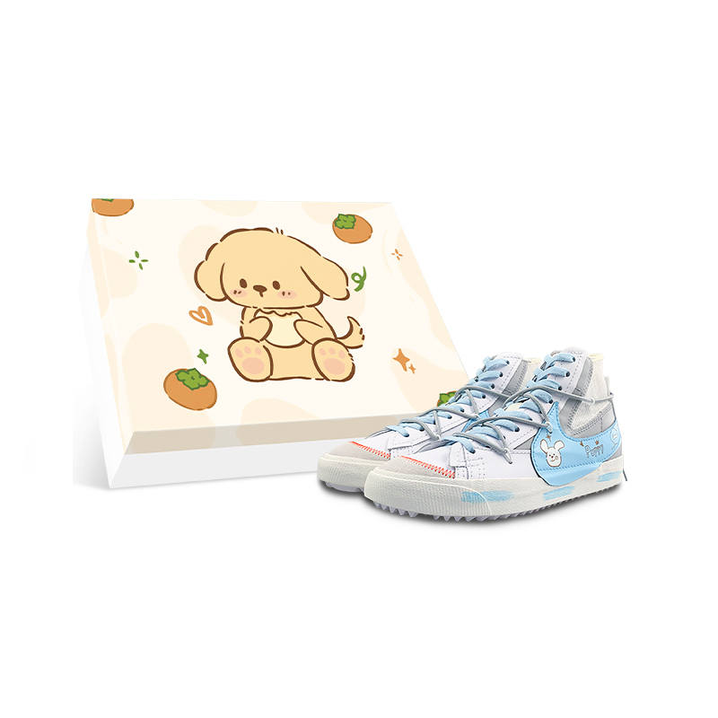 Nike Nike Blazer Slip Resistant Abrasion Resistant Mid top Skateboard Shoes Unisex White Blue