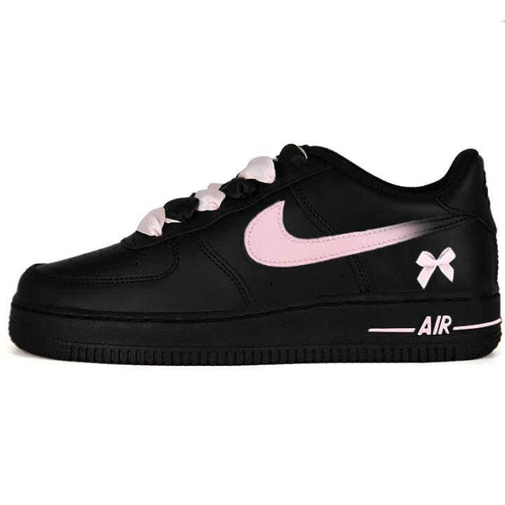 Nike Nike Air Force 1 Air Force 1, Pink Bowknot Minimalist Style Abrasion Resistant Low top Skateboard Shoes Unisex