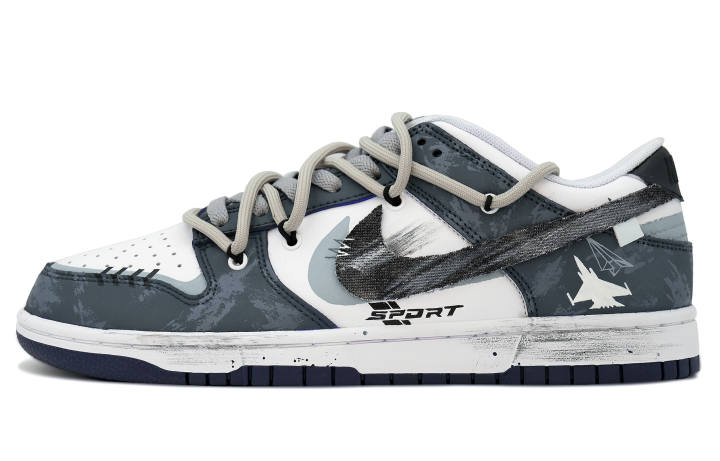 Nike Nike Dunk Slip Resistant Abrasion Resistant Slip Resistant Abrasion Resistant Low top Skateboard Shoes Men's Navy Blue