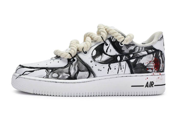 Nike Nike Air Force 1 Low 811 Manufacturing, Four Seasons Peaceful Low top Skateboard Shoes GS Black White Red