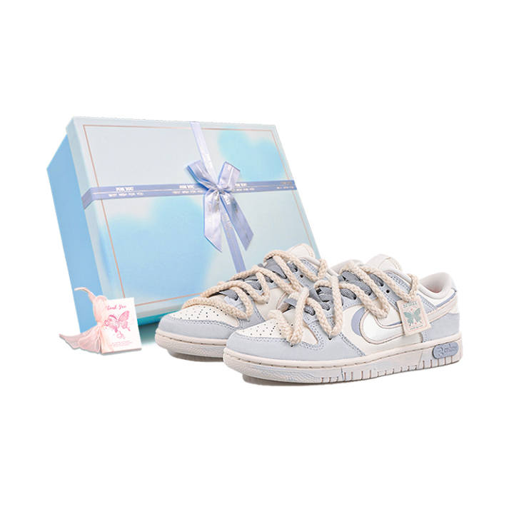 Nike Nike Dunk Abrasion Resistant, Breathable, And Waterproof Low top Skateboard Shoes Women's Blue White