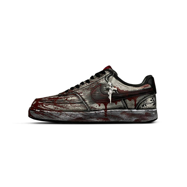 Nike Nike Court Vision 1 Tower Rabbit Coexistence Cushioning Abrasion Resistant Low top Skateboard Shoes Men's Black Red