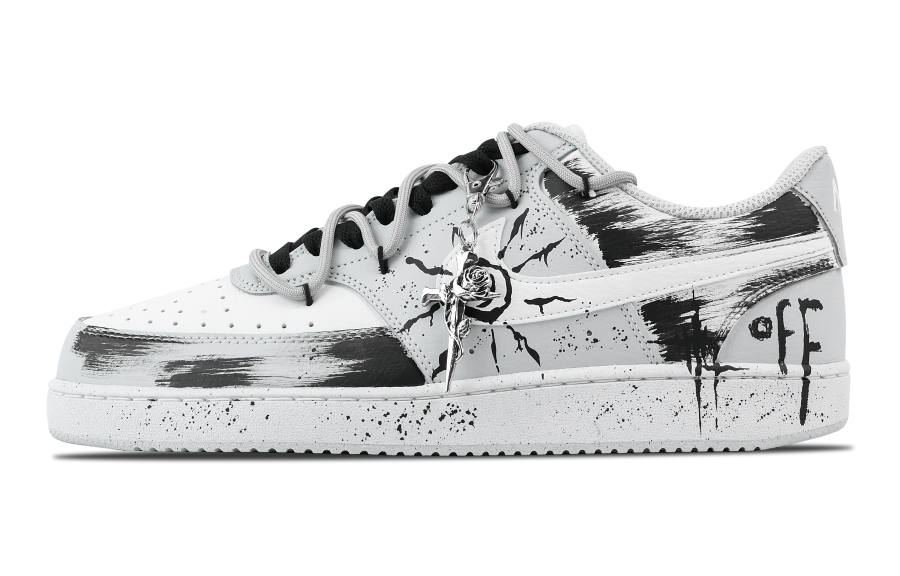 Nike Nike Court Vision Sun Teng Totem Abrasion Resistant Low top Skateboard Shoes Men's Light Gray