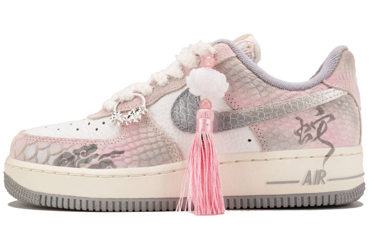 Nike Nike Air Force 1 Abrasion Resistant Low top Skateboard Shoes Women's Pink White